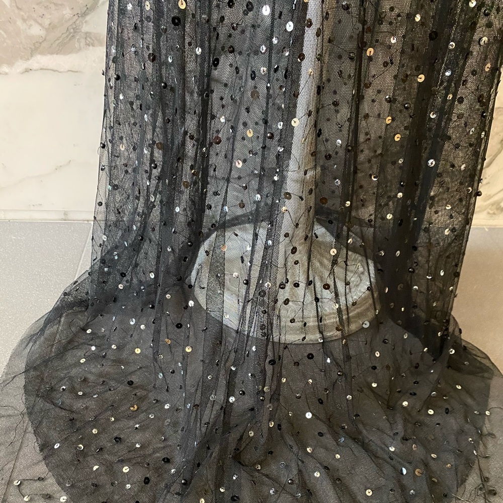 Basic Black Label Black Sequin V-Neck Halter Gown - image 6